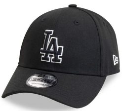 Czapka z daszkiem New Era MLB Los Angeles Dodgers. Czarne czapki z daszkiem New Era, bez wzorów, z bawełny, eleganckie. Za 125.55 zł.