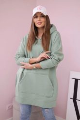 Bluza ocieplana z rozcięciami na bokach ciemno miętowa. Zielone bluzy KESI, l, bez wzorów, z bawełny, bez ramiączek, z kapturem. Za 263.47 zł.