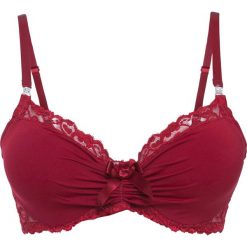 Biustonosz z usztywnianymi miseczkami na fiszbinach. Czarne biustonosze bonprix, z aplikacjami, z koronki. Za 72.99 zł.