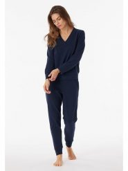 Schiesser Bluza w kolorze granatowym rozmiar: 40. Niebieskie bluzy Schiesser, bez wzorów, bez kaptura. Za 96.37 zł.