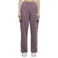 Lekkie Spodnie Dresowe Dla Kobiet. Fioletowe spodnie dresowe Urban Classics, bez wzorów, z dresówki, długie. Za 104.99 zł.