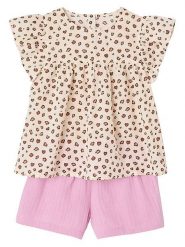 Vertbaudet 2-częściowy zestaw "Camille" w kolorze jasnoróżowo-beżowym rozmiar: 152. Brązowe szorty vertbaudet, bez wzorów. Za 56.99 zł.