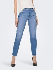ONLY Dżinsy - Regular fit - w kolorze błękitnym rozmiar: W32/L32. Niebieskie jeansy ONLY, l, z aplikacjami, ze skóry, klasyczne, z podwyższonym stanem. Za 136.45 zł.