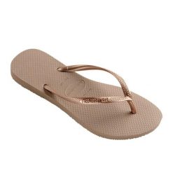 Klapki Havaianas Model Square Logo Metallic Kolor Rose. Czerwone klapki Havaianas, bez wzorów, z gumy, sportowe, bez obcasa, bez zapięcia. Za 79.99 zł.