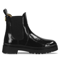 Sztyblety Gant. Czarne botki Gant, bez wzorów, bez obcasa, na płaskiej podeszwie, bez zapięcia. Za 469.99 zł.