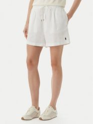 Polo Ralph Lauren Szorty materiałowe 211A12950002 Biały Relaxed Fit. Białe szorty Polo Ralph Lauren, bez wzorów, ze lnu. Za 769.99 zł.