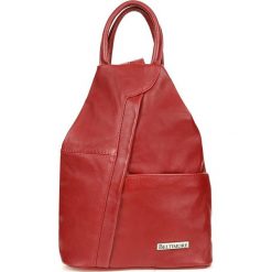 Plecak skórzany czerwony BELTIMORE Q60. Czerwone plecaki Beltimore, bez wzorów, z materiału, małe, bez dodatków. Za 199.99 zł.