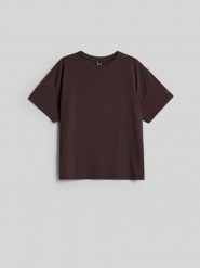 4F T-shirt loose gładki damski - brązowy XS. Brązowe t-shirty 4f, xs, bez wzorów, z bawełny, bez kołnierzyka, bez ramiączek. Za 79.99 zł.