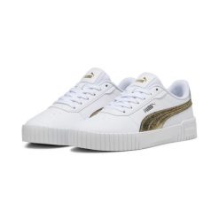 Buty Sportowe Damskie Puma Carina 2. Metallic Shine. Białe buty sportowe lifestyle Puma, bez wzorów, sportowe, bez zapięcia. Za 273.80 zł.