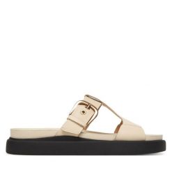 Klapki Clarks. Klapki Clarks, bez wzorów, bez obcasa, bez zapięcia. Za 429.99 zł.