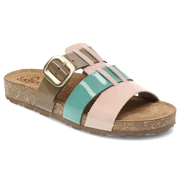 Różowe Klapki Yokono Modne Obuwie Damskie. Brązowe klapki Yokono, z aplikacjami, wakacyjne, bez obcasa, bez zapięcia. Za 179.00 zł.