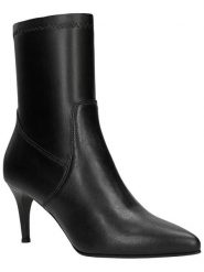 Wojas Skórzane botki w kolorze czarnym rozmiar: 37. Czarne botki Wojas, bez wzorów, z materiału, eleganckie, bez obcasa, na szpilce, bez zapięcia. Za 244.80 zł.
