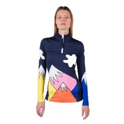 Bluza narciarska damska Rossignol Booster 1/2 Zip Top. Niebieskie bluzy Rossignol, na zimę, s, bez wzorów, bez kaptura, narciarskie. Za 559.00 zł.