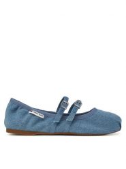 Tommy Jeans Baleriny Ballerina Denim EN0EN02782 Niebieski. Niebieskie baleriny Tommy Jeans, bez wzorów, z denimu, bez obcasa, bez zapięcia. Za 199.99 zł.