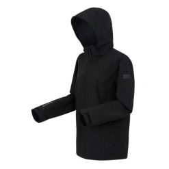 Kurtka przeciwdeszczowa z kapturem damska Regatta Coriver. Czarne kurtki przeciwdeszczowe Regatta, bez wzorów, z kapturem, trekkingowe. Za 399.99 zł.