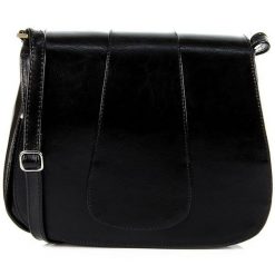 Torebka skórzana listonoszka DAN-A T131 czarna. Czarne shopper bag DAN-A, bez wzorów, ze skóry, eleganckie, bez dodatków. Za 229.99 zł.