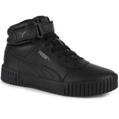 Buty sportowe damskie sneakersy wysokie czarne PUMA CARINA 2.0 MID. Czarne buty treningowe Puma, bez wzorów, bez zapięcia. Za 199.00 zł.
