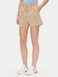 Tommy Jeans Szorty materiałowe Claire DW0DW21643 Beżowy Regular Fit. Brązowe szorty Tommy Jeans, bez wzorów, z bawełny. Za 199.99 zł.