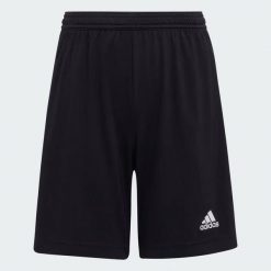 Spodenki piłkarskie dla dzieci adidas Entrada 22. Czarne szorty adidas, bez wzorów, sportowe. Za 63.76 zł.