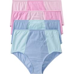 Figi z wysoką talią (4 pary) bonprix jasnoróżowy + niebieski. Figi bonprix. Za 39.96 zł.