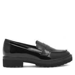 Mokasyny JENNY. Czarne mokasyny Jenny, bez wzorów. Za 139.99 zł.