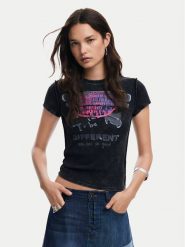Desigual T-Shirt 25SWTKX6 Szary Slim Fit. Szare t-shirty Desigual, xl, bez wzorów, z bawełny, bez kołnierzyka, bez ramiączek. Za 179.99 zł.