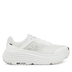 Buty do biegania Skechers. Białe buty treningowe Skechers, bez wzorów, bez zapięcia, do biegania. Za 289.99 zł.