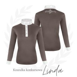 Koszula do jazdy konnej damska JD ATTACK Linda z długim rękawem konkursowa. Czarne koszule JD ATTACK, l, z aplikacjami, z elastanu, eleganckie, bez kołnierzyka, bez ramiączek. Za 199.00 zł.
