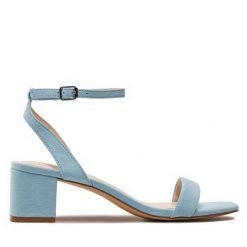 Sandały ONLY Shoes. Niebieskie sandały ONLY SHOES, bez wzorów, bez obcasa, na słupku, bez zapięcia. Za 229.99 zł.