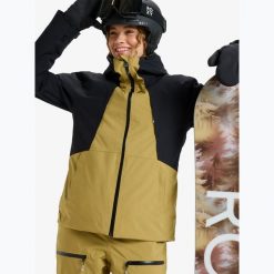 Kurtka snowboardowa damska ROXY Wild Twist. Czarne kurtki narciarskie Roxy, na zimę, s, bez wzorów, z poliamidu, bez kaptura, snowboardowy, primaloft. Za 1,413.40 zł.