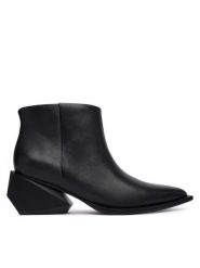 United Nude Botki Ricky Yoyo Mid 110410116 Czarny. Czarne botki United Nude, bez wzorów, ze skóry, bez obcasa, na słupku, bez zapięcia. Za 1,579.00 zł.