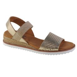 Sandały do chodzenia damskie, Skechers Desert Kiss. Żółte sandały Skechers, bez wzorów, bez obcasa, bez zapięcia. Za 179.99 zł.