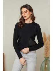 Soft Cashmere Sweter w kolorze czarnym rozmiar: 38/40. Czarne swetry Soft Cashmere, bez wzorów, klasyczne, bez ramiączek. Za 101.47 zł.