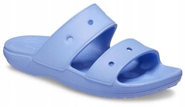 Klapki Dla Dorosłych Crocs Classic. Fioletowe klapki Crocs, bez wzorów, z materiału, bez obcasa, bez zapięcia. Za 118.99 zł.