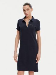 Barbour Sukienka codzienna LDR0416NY13 Granatowy Regular Fit. Niebieskie sukienki Barbour, na co dzień, bez wzorów, z bawełny, bez kołnierzyka, bez ramiączek, proste. Za 339.99 zł.