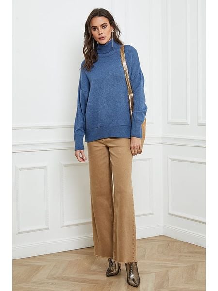 Joséfine Sweter "Vinicius" w kolorze niebieskim rozmiar: XL. Niebieskie swetry Joséfine, xl, bez wzorów, z kaszmiru, bez ramiączek. Za 208.99 zł.