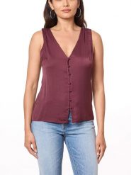 Scotch & Soda Bluzka w kolorze bordowym rozmiar: L. Czerwone bluzki Scotch & Soda, l, bez wzorów, bez kołnierzyka, bez ramiączek. Za 79.21 zł.