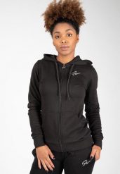 Pixley Bluza z kapturem zapinana na suwak - Czarny. Czarne bluzy GORILLA WEAR, xs, bez wzorów, z bawełny, bez ramiączek, z kapturem. Za 253.65 zł.