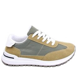BM Buty sportowe damskie Barks Green zielone. Zielone buty treningowe BM, bez wzorów, z materiału, bez zapięcia. Za 84.43 zł.