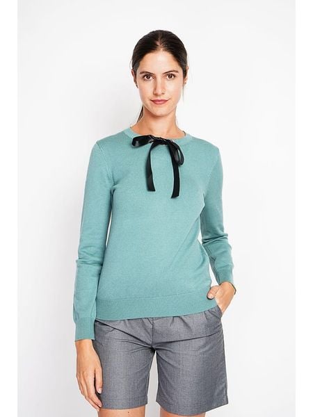 ASSUILI Sweter w kolorze turkusowym rozmiar: 40. Niebieskie swetry Assuili, bez wzorów, klasyczne, bez ramiączek. Za 104.99 zł.