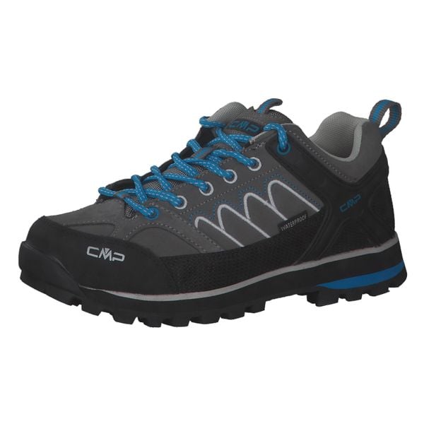 Damskie buty trekkingowe górskie ze skóry zamszowej VIBRAM CMP MOON LOW. Niebieskie buty trekkingowe CMP, bez wzorów, ze skóry, bez zapięcia. W wyprzedaży za 449.99 zł.