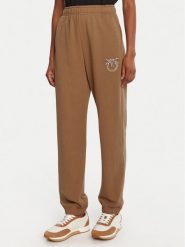 PINKO Spodnie dresowe Plumcake 104790 A2RO Brązowy Regular Fit. Brązowe spodnie dresowe Pinko, bez wzorów, z bawełny. Za 859.99 zł.
