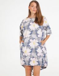 Bawełniana sukienka w kwiaty. Sukienki Unisono, s, bez wzorów, z bawełny, bez kołnierzyka, bez ramiączek, mini. Za 149.00 zł.