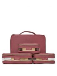 Guess Kosmetyczka PW7494 P4450 Różowy. Czerwone torebki klasyczne Guess, z aplikacjami, ze skóry, bez dodatków. Za 279.99 zł.
