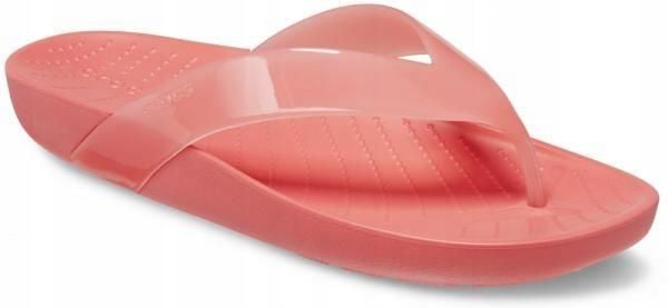 Japonki Dla Dorosłych Crocs Splash Glossy Flip. Czerwone japonki Crocs, bez wzorów, z materiału. Za 99.99 zł.