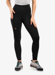 Legginsy damskie Fjallraven Abisko Tights. Czarne legginsy Fjällräven, bez wzorów, z materiału. Za 478.49 zł.