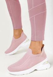 Różowe Buty Sportowe na Grubej Podeszwie z Elastyczną Cholewką Jordanne. Czerwone buty sportowe lifestyle Born2be, na wiosnę, bez wzorów, bez zapięcia. Za 109.99 zł.