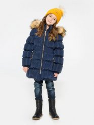 HULABALU Parka "Ylva" w kolorze granatowym rozmiar: 110/116. Niebieskie płaszcze HULABALU, bez wzorów, bez kaptura. Za 173.99 zł.