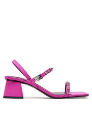 Just Cavalli Sandały 76RA3S77 Różowy. Czerwone sandały Just Cavalli, bez wzorów, z materiału, bez obcasa, na słupku, bez zapięcia. Za 539.99 zł.