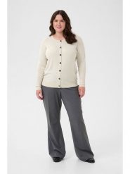KAFFE curve Kardigan "Regina" w kolorze kremowym rozmiar: L. Brązowe swetry KAFFE curve, l, bez wzorów, bez ramiączek. Za 86.99 zł.